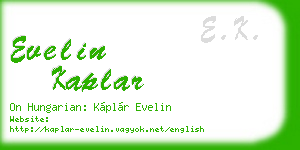 evelin kaplar business card