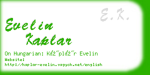 evelin kaplar business card